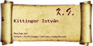 Kittinger István névjegykártya